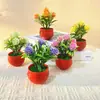 Simples Escandinavo 5 Tomates Cereja Vasos com Fio Mini Bonsai Mesa de Escritório em Casa Flor Artificial de Plástico Plantas em Vasos Mini