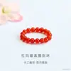 Anillo Liso Trenzado de Amatista Natural Guan Yu Anillo Elástico de Ágata Transmisión en Vivo Templo Mayorista S5082601