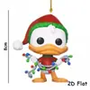 Decoração Pendente de Árvore de Natal de Acrílico Dupla Face Desenho Animado de Natal Fofo Pendente de Carro Novo Produto Transfronteiriço