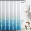 Cortina de ducha transfronteriza con diseño de ola de mar color lila degradado, impresa digitalmente, cortina divisoria impermeable y a prueba de moho para baño