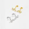 Hojas europeas y americanas Plata S925 clip para la oreja clip para el cartílago pendientes de borla temperamento femenino pendientes para la aurícula en forma de U pendientes de alta gama
