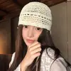 Gorro Tejido a Mano de Verano con Calados para Mujer, Estilo Étnico, Perfecto para Fotos de Viaje, Elegante Gorro