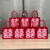 Nuevo Bolso de Fieltro Doble Felicidad Estilo Chino Bolsa de Regalo de Acompañamiento para Boda Bolsa Decorativa de Boda Bolso de Fieltro Doble Felicidad