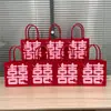 Bolso Festivo de Fieltro Rojo con Palabras Felices, Bolso de Fieltro Personalizado, Bolsa de Fieltro, Bolsa de Regalo Doble Felicidad, Personalizado