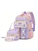 Set de 3 Piezas Mochila de Conejo para Escuela Primaria Grados 1-3-6 Ultra Ligera Bolsa Escolar para Niñas, Lonchera, Estuche Set