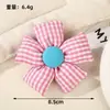 Accesorio para el Cabello con Lazo de Tela a Cuadros Estilo Coreano Flor de Cinco Pétalos Broche Accesorio Decoración para Bolsos Accesorios Venta al por Mayor