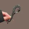 Pinza para el pelo de pedrería de alta gama para mujer, pinza de una palabra para recogido en la parte trasera de la cabeza, tarjeta para el pelo, pinza de torsión con hebilla de rana de temperamento, accesorio para el pelo