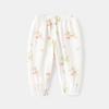 Calça Anti-mosquito Bebê Verão Calça de Pijama Fina de Algodão para Meninos e Meninas Bloomers Calça com Ar Condicionado com Calça de Abertura da Virilha