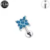 Pendientes de Titanio Elegantes Europeos y Americanos Transfronterizos Aleación de Titanio G23 Moda Grado Médico Joyería para Perforaciones Rosca Interna Zirconia Marquise