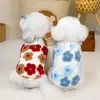 Ropa de Primavera para Perros y Mascotas Pequeñas, Chaleco de Polar para Teddy, Maltés, Yorkshire, con 24 Parches Florales de Polar 3D