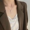 Collar con Colgante de Candado Pequeño Mini Diseño de Corona de Corazón Full Diamond Girasol Plata de Ley S925 Exquisito Regalo para Mujer