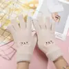 Luvas Touchscreen Infantis com Rosto Sorridente Fofo Femininas de Inverno com Plus Veludo Quente Pelúcia Espessada para Estudante Ciclismo Proteção Contra Frio Luvas de Algodão