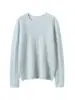 35% Cachemira 65% Lana Cuello Redondo Hueco con Perlas Suéter de Manga Larga Diseño Versátil Color Sólido Top de Punto para Mujer