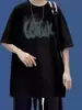 Camiseta de Manga Corta de Marca de Moda para Hombre de Verano, Estilo Harajuku Hong Kong, Estilo Japonés, Cuello Redondo, Estampada, Moderna, Corte Holgado, Top de Media Manga
