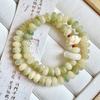 Pulsera de mano con 108 cuentas de ábaco de lima pequeñas de Bodhi naturales para mujer, multicírculo, con placa de juego, collar de cuentas de Buda