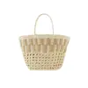 Bolso Tejido de Paja de Color Contrastante Personalizado, Bolso Tejido Hecho a Mano, Bolso Tote de Gran Capacidad, Bolso de Mano tipo Canasta para Vacaciones en la Playa para Mujer