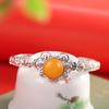 Pulsera de plata de personalidad personalizada moderna plata s925 con incrustaciones de cera de abeja pulsera hueca Ruyi para mujer pulsera producto nuevo