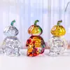 Lujo Ligero Sala de Estar Vestido Suave Colorido Calavera Doble Decoración de Halloween Artesanía de Vidrio Adornos de Cristal de Escritorio