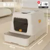 Caixa de Areia para Gatos Totalmente Fechada, Estilo Gaveta Extra Grande de Aço Inoxidável Removível Anti-Odor Banheiro para Gatos, Anti-Salpicos Suprimentos para Animais
