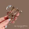 Pinza para el Cabello Estilo Coreano Dongdaemun de Perlas Rosas y Pedrería para Mujer, Usada para Organizar el Flequillo y Crear un Peinado de Princesa, Accesorio para el Cabello de Lujo Ligero