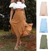 Ropa de Mujer Más Vendida Transfronteriza de Amazon 2026 Nuevo Estilo Falda Larga de Una Pieza con Lazo Irregular Ajustada al Cuerpo de Color Sólido