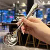 Cuchara Creativa de Acero Inoxidable, Cuchara Redonda de Moda para Uso en Casa y Restaurante, Cuchara para Comer, Cuchara de Postre para Niños, Cuchara para Pastel, Venta al por Mayor