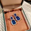 Aretes de Tanzanita con Espinela Azul, Pendientes de Botón de Alto Carbono de Lujo para Mujer, Aretes Azules con Efecto Cambiante de Color Diamante bajo la Luz
