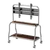 Soporte de TV con ruedas, soporte de TV universal de acero inoxidable, carrito estilo vintage para sala de estar