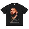 Camiseta de Manga Corta Estampada Benima Karim Benzema Estilo Retro Americano Transfronteriza Sudadera con Capucha Versátil Cuello Redondo Pesado