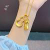 Tienda de oro con accesorios de oro para manualidades taladro de punta hueca colgante de calabaza collar para llevar apilado valiente moda femenina sentido de alta gama