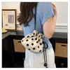 Bolsa pequena de bolinhas estilo coreano da moda para mulheres, nova bolsa da sorte com cordão, bolsa de ombro e transversal tipo balde