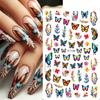Nuevas pegatinas para uñas transfronterizas con diseño de flores de primavera, mariposas y conejos.