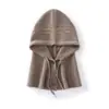 Venta al por mayor de fábrica Cachemira Transfronterizo Otoño e Invierno Nuevo Pasamontañas de Punto Trenzado Engrosado Sombrero Bufanda Integrado Sombrero con Protección para los Oídos