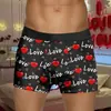 2025 Nova Roupa Íntima Masculina para o Dia dos Namorados Shorts Boxer de Cintura Média Roupa Íntima Estampada para o Dia dos Namorados Europeu e Americano da Amazon