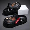 Sapatos furados masculinos de verão antiderrapantes resistentes ao desgaste sandálias caídas sola grossa chinelos de casal para praia ao ar livre homens