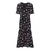 Bestseller Transfronteiriço AliExpress 2026 Primavera Novo Vestido Floral Feminino Estilo Resort Francês com Decote V e Ajuste na Cintura