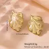 Brincos de Tarraxa de Aço Inoxidável Banhados a Ouro em Alta Venda Brincos de Folha de Aço Inoxidável Personalizados Brincos de Folha Banhados a Ouro da Moda de Luxo Leve