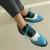 Nuevos Zapatos de Mujer con Cordones, Zapatos de Cuero Talla Extra Grande, Tallas 40-48, Zapatos Brogue de Tacón Cuadrado, Zapatos de Tacón Medio Amazon