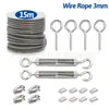 Cabo de aço com revestimento de plástico de aço inoxidável cabo de jardim kit de cabo com fivela de parafuso anel tensionador de cabo acessórios de luva de alumínio