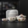 2025 Nuevo Modelo Horno Ru Beige Taza Rápida Set de Té de Viaje Una Tetera Dos Tazas Tetera Portátil Taza de Té Portátil