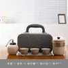 Juego de Té de Cerámica Rústica de Cocción Rápida para Viaje, Juego de Té Kung Fu para el Hogar, Juego de Regalo para Preparar Té en Viajes de Negocios al Aire Libre, Juego de Souvenir Completo