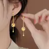 2024 novos brincos estilo retro borla dourada brincos requintados leve luxo temperamento nicho design alto senso