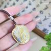 Colar de prata esterlina S999 para homens e mulheres, antigo sólido auspicioso nuvens phoenix traçando pingente de ouro corrente de suéter da moda para presente de namorada