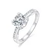 Joyería de Diamante Nuevo de Lujo Europeo y Americano Plata de Ley S925 Moissanita Redonda 123 quilates Anillo Pequeño para Hombre Cintura Cabeza de Buey