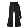 Pantalones de Yoga Falsos de Dos Piezas 2025 Cintura Alta Ligeramente Acampanados Pantalones de Fitness Cordón Lateral Cubre Cadera Pantalones Deportivos de Entrenamiento