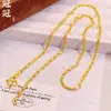 Collar Clavícula de Cadena Cilíndrica Chapado en Oro de Latón para Mujer, Lujo Ligero, Diseño Sencillo de Nicho, Collar Versátil Que No Se Desvanecerá Fácilmente