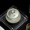 Tazón con Tapa de Tres Talentos de Bambú Pintado a Mano de Arcilla Antigua Estilo Dinastía Tang y Song Set de Té Kung Fu para Uso Doméstico Taza de Té de Cerámica
