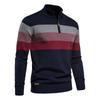 Suéter Pulóver Patchwork para Hombre AIOPESON Algodón Casual Cremallera Cuello Alto Falso Suéter para Hombre Nueva Moda de Invierno Suéter Cálido para Hombre