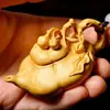 Talla en Madera de Ciprés Pieza de Mango para Olla de Longevidad Artesanía de Madera Mango de Madera Olla de Longevidad Material Envejecido Alta Densidad de Aceite con un Aroma Fragante