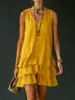 2026 Moda Primavera y Verano para Mujer, Vestido Camiseta Holgado Casual de Color Sólido con Bolsillo Lateral, Sitio Independiente Europeo y Americano de Amazon Transfronterizo